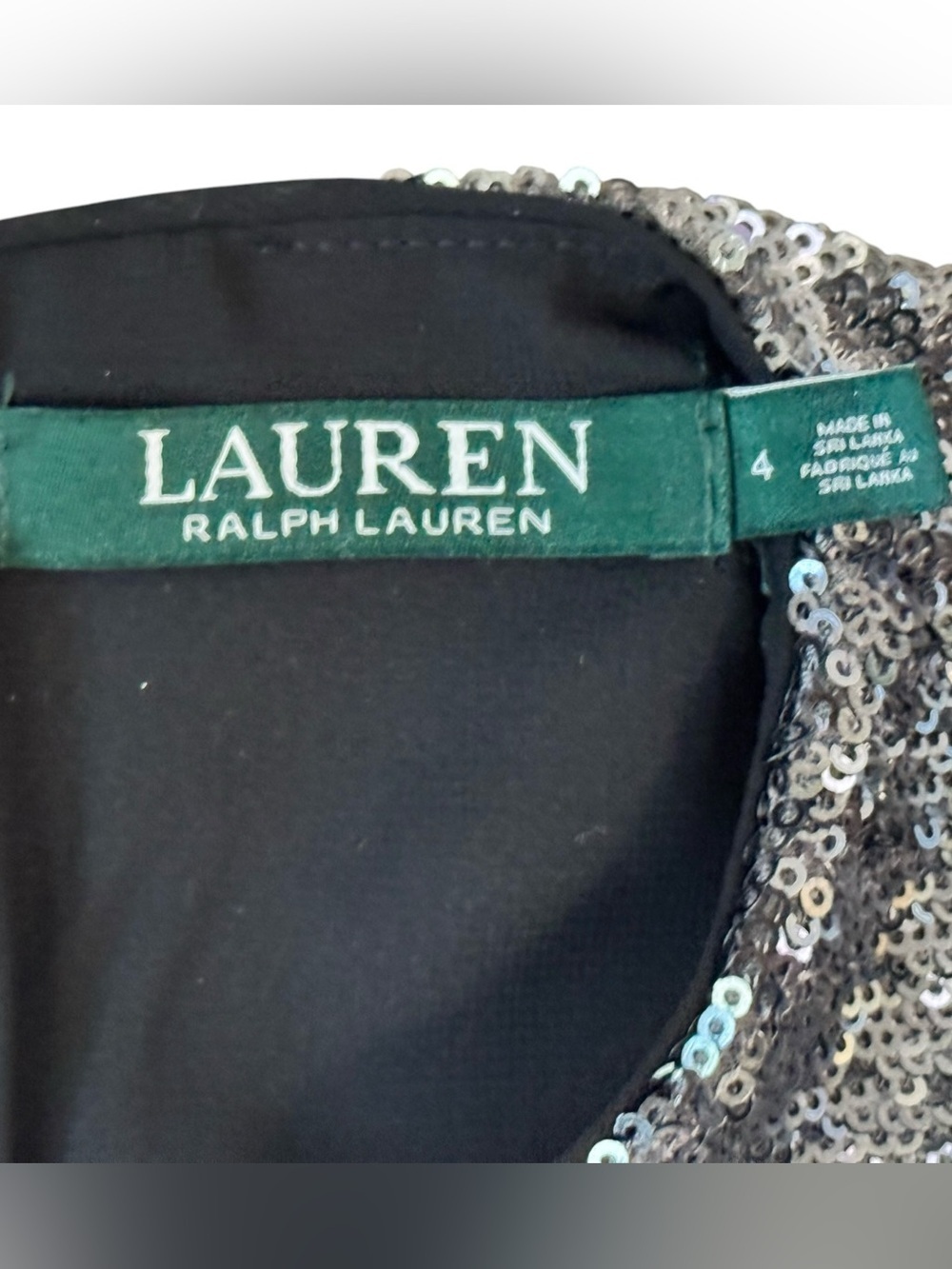 Ralph Lauren Silver Sequin Midi Cocktail Dress - Picture 4 of 6